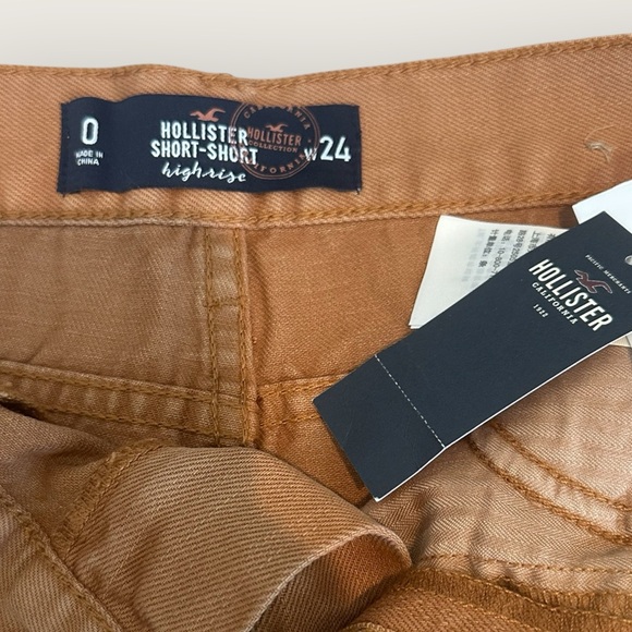 Hollister Size 0 W24 Brown Aztec Print Distressed Denim Shorts - Picture 3 of 4